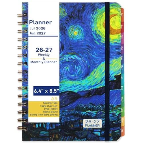 Indeme 2026-2027 Academic Planner Weekly & Monthly 6.4" x 8.5" (16.3 cm x 21.6 cm) | Hardcover Planner with Tabs & Elastic Closure thumbnail 1