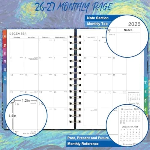 Indeme 2026-2027 Academic Planner Weekly & Monthly 6.4" x 8.5" (16.3 cm x 21.6 cm) | Hardcover Planner with Tabs & Elastic Closure thumbnail 2