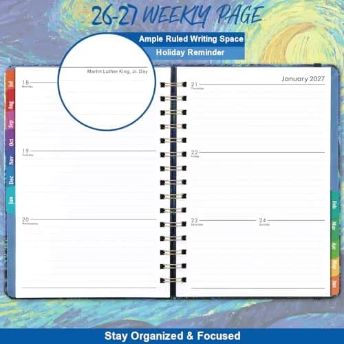 Indeme 2026-2027 Academic Planner Weekly & Monthly 6.4" x 8.5" (16.3 cm x 21.6 cm) | Hardcover Planner with Tabs & Elastic Closure thumbnail 3