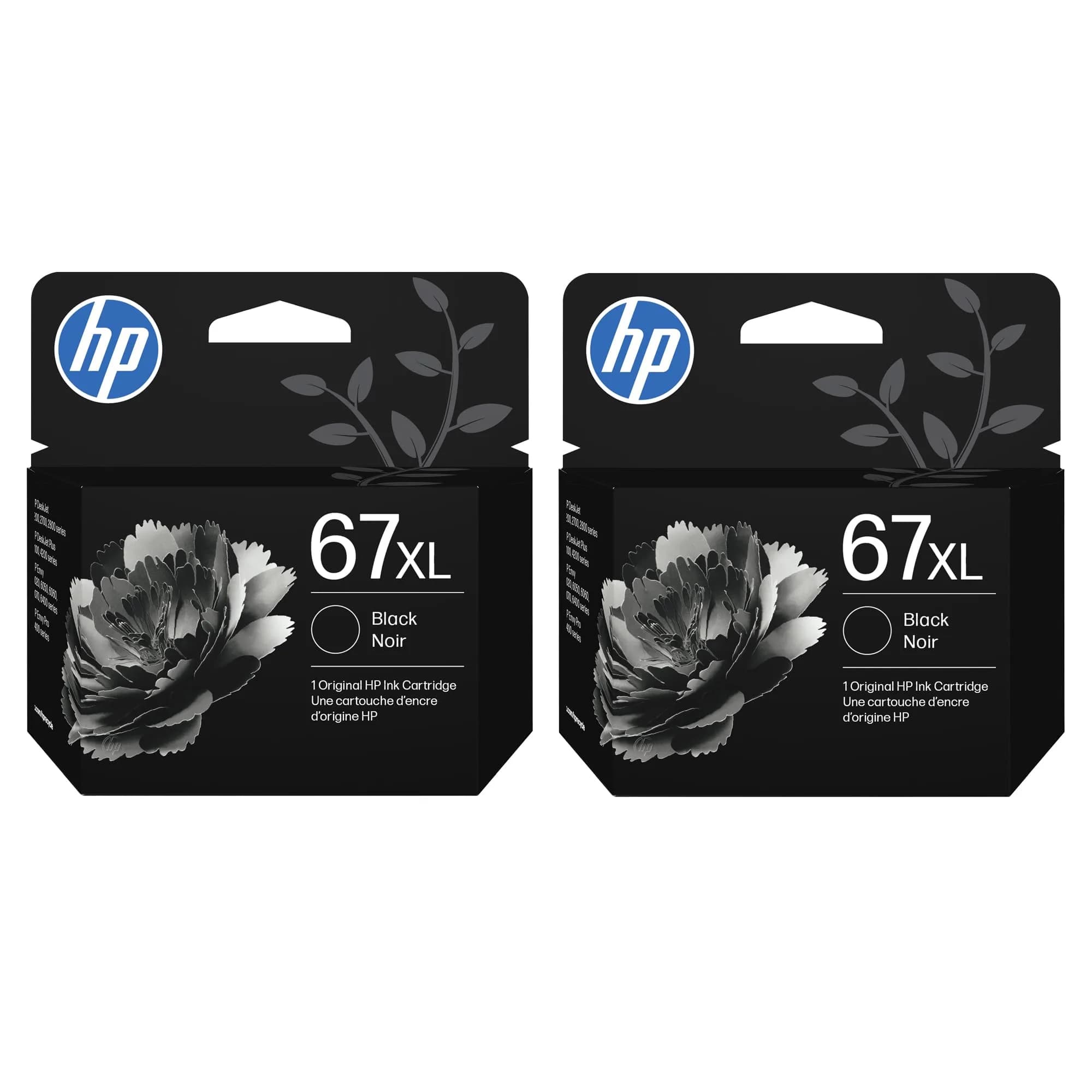 HP 67XL Black High-Yield Ink Cartridge 2 Pack | 480 Pages Total