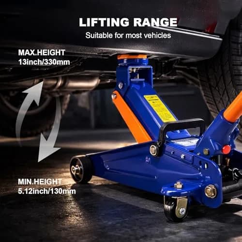 PONO Heavy Duty Low Profile Floor Jack 2 Ton 5.31''-13.2'' | Safe, Durable, Fits Low-Profile Vehicles thumbnail 4