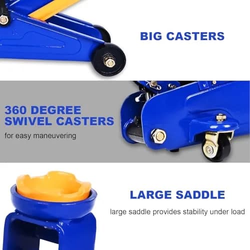 PONO Heavy Duty Low Profile Floor Jack 2 Ton 5.31''-13.2'' | Safe, Durable, Fits Low-Profile Vehicles thumbnail 3