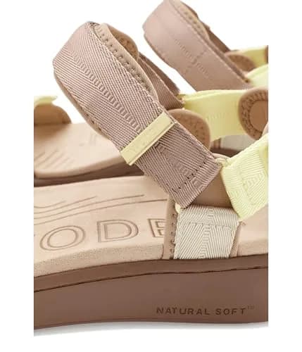 Woden Women's Line Sandals Taupe Multi 6.5 Medium | Recycled, Adjustable Velcro Straps thumbnail 6