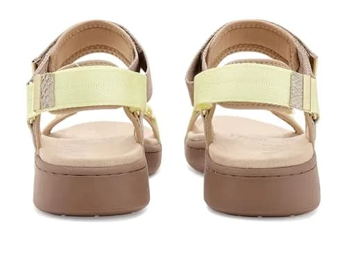 Woden Women's Line Sandals Taupe Multi 6.5 Medium | Recycled, Adjustable Velcro Straps thumbnail 7