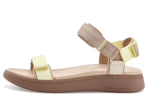 Woden Women's Line Sandals Taupe Multi 6.5 Medium | Recycled, Adjustable Velcro Straps thumbnail 4