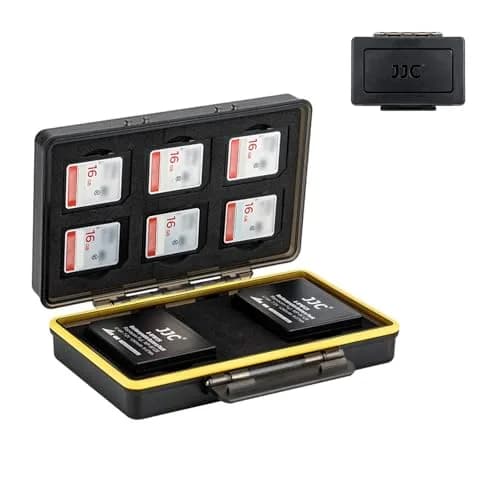 JJC Camera Battery & Memory Card Storage Case for Fuji NP-W126, X100F, X-T3 | Compact, Water-Resistant thumbnail 1
