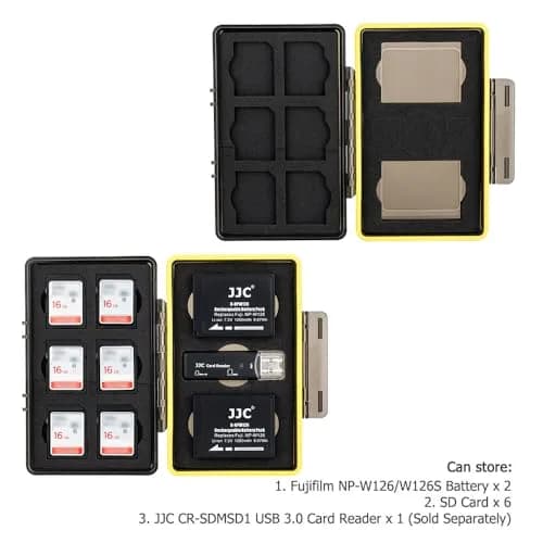 JJC Camera Battery & Memory Card Storage Case for Fuji NP-W126, X100F, X-T3 | Compact, Water-Resistant thumbnail 4