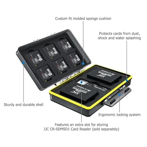 JJC Camera Battery & Memory Card Storage Case for Fuji NP-W126, X100F, X-T3 | Compact, Water-Resistant thumbnail 5