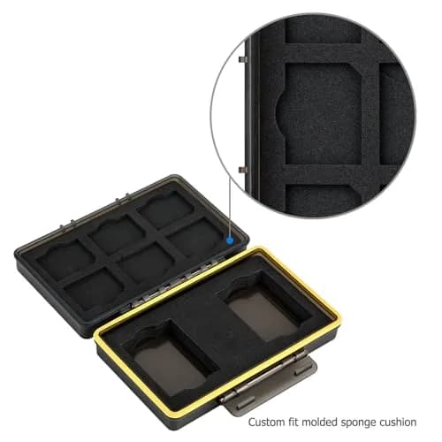 JJC Camera Battery & Memory Card Storage Case for Fuji NP-W126, X100F, X-T3 | Compact, Water-Resistant thumbnail 2