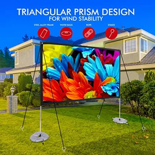 Pyle Projection Screen 120'' | Outdoor & Indoor Foldable HD Matte White thumbnail 6