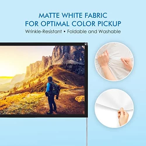 Pyle Projection Screen 120'' | Outdoor & Indoor Foldable HD Matte White thumbnail 3