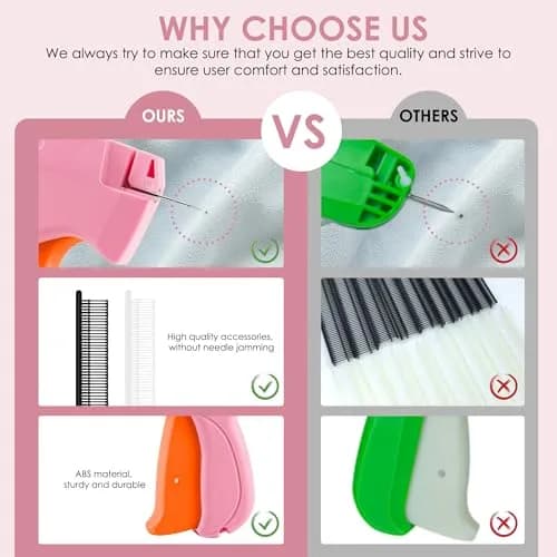 Scopck Handheld Stitch Gun for Clothes, Purple-Pink (Includes 6 Needles, 1800 Fasteners) thumbnail 7