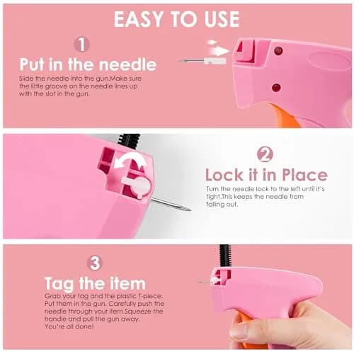 Scopck Handheld Stitch Gun for Clothes, Purple-Pink (Includes 6 Needles, 1800 Fasteners) thumbnail 4