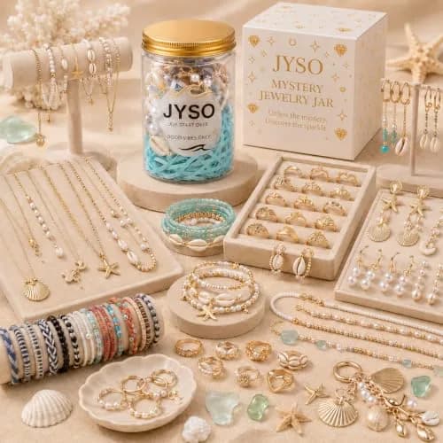 JYSO Mystery Jewelry Jar Bundle Gold Jewelry Set | 65+ Pieces thumbnail 2