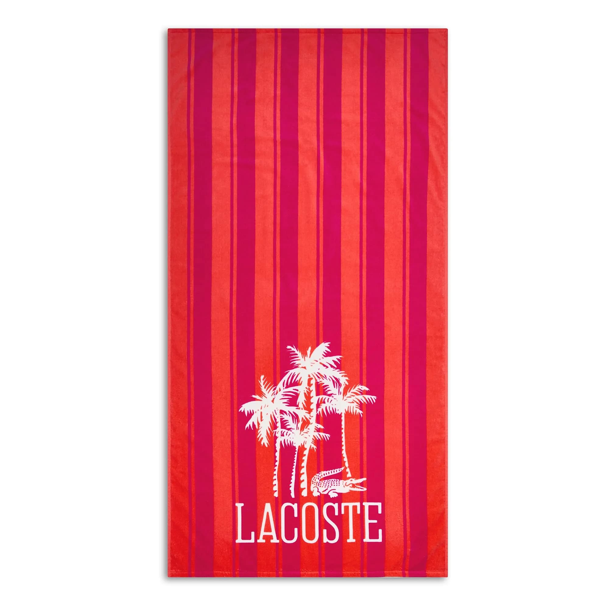 Lacoste 100% Cotton Oversized Beach Towel Palm Trees/Coral 183cm (72"L x 36"W) - main product image