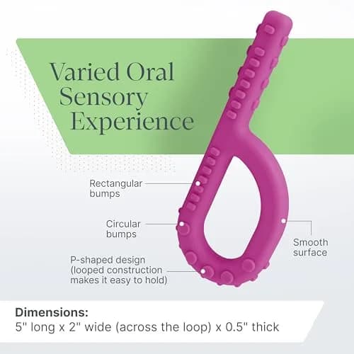 ARK Textured Grabber Sensory Chew XXT Very Firm Forest Green 12.9 cm (5.12" L x 1.92" W x 0.58" Th) | Oral Motor Therapy Tool for Autism, ADHD, SPD thumbnail 2