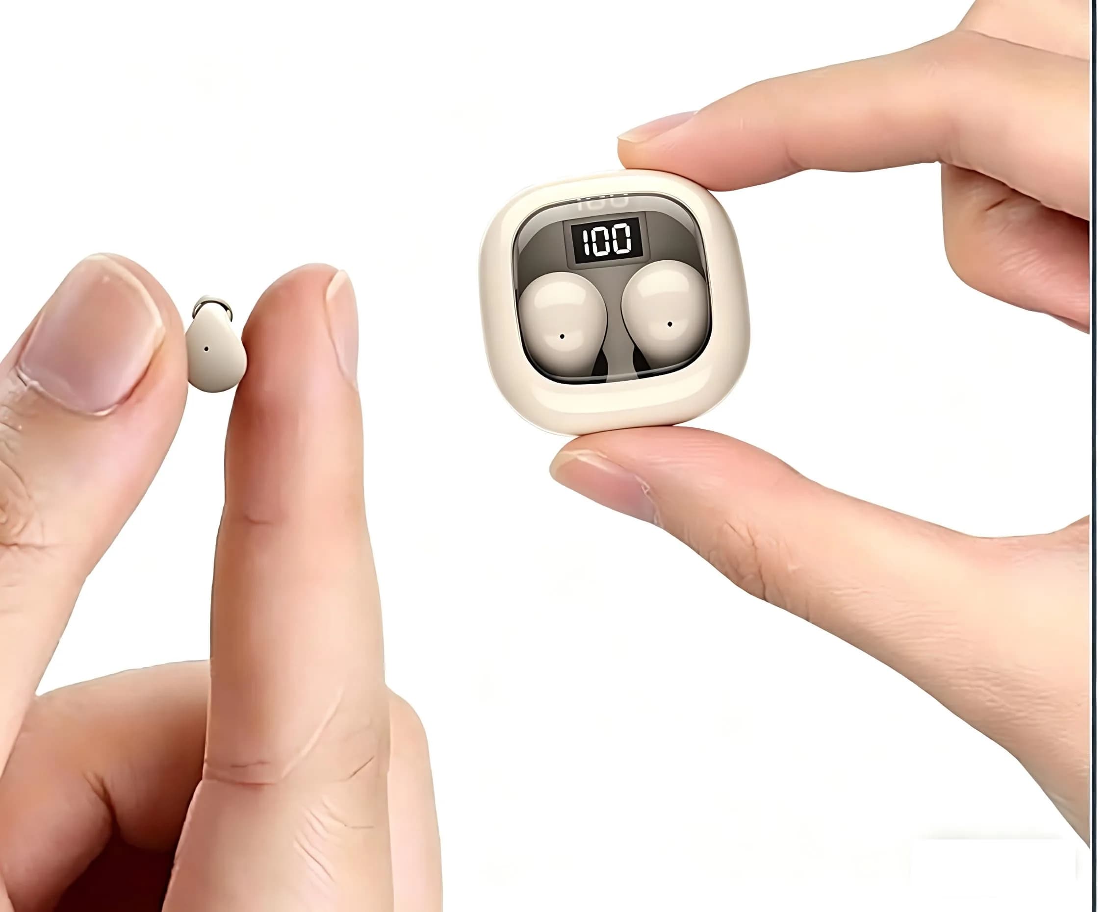 YXYKODM Tiny Invisible Sleep Earbuds Bluetooth 5.3 for Side Sleepers & Small Ears | ENC Noise Cancelling, 20H Playtime — Skin color