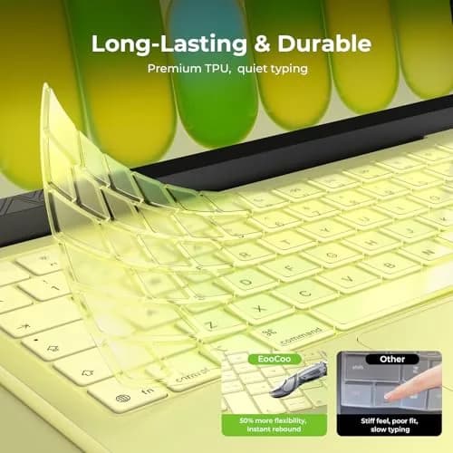 EooCoo Citrus Clear TPU Keyboard Skin for MacBook Neo/Pro 13/14/15/16, Air 13/15, US Layout | Ultra-Thin & Washable thumbnail 2