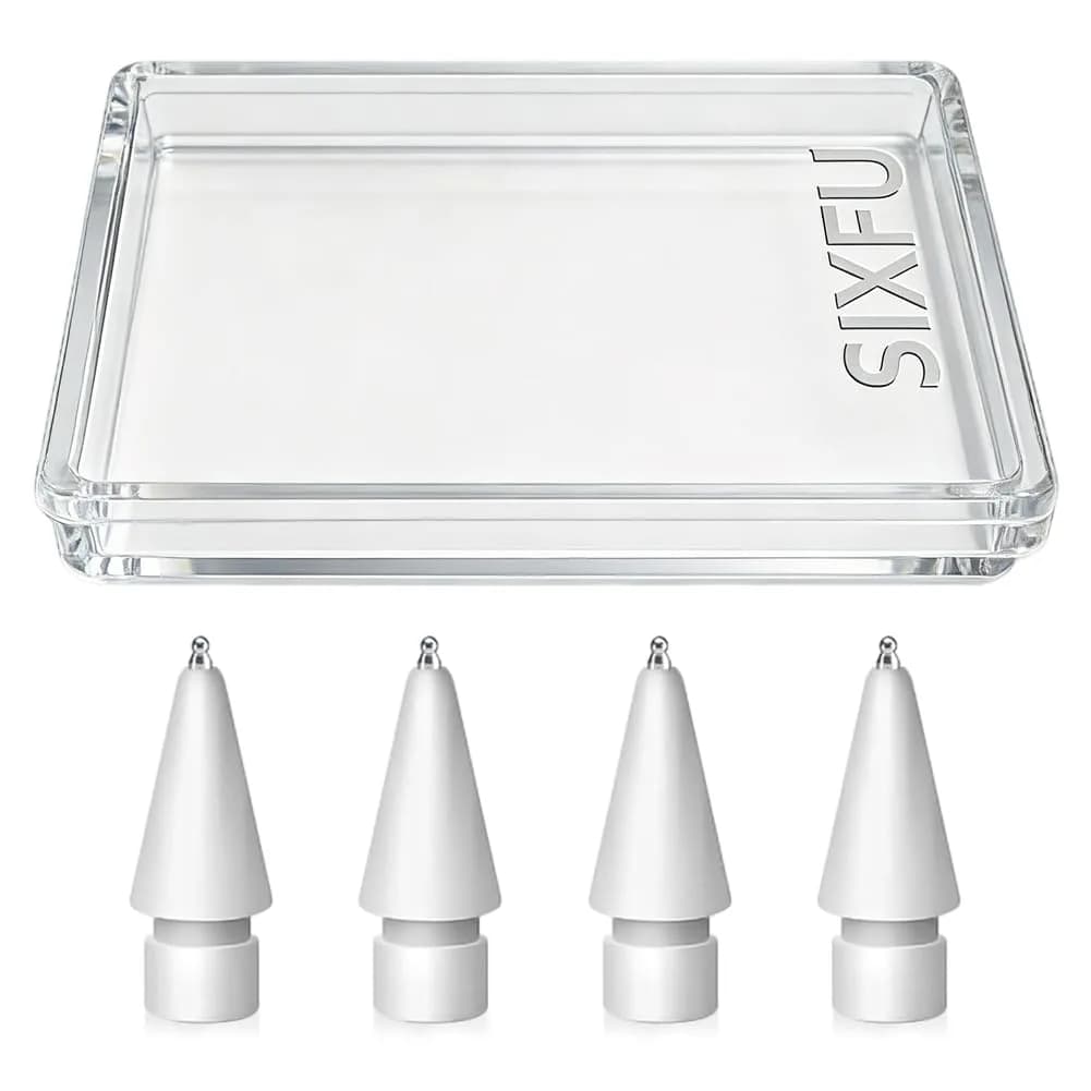 SIXFU Replacement Pencil Tips 4 PCS Black | Compatible with Apple Pencil Pro, USB-C, 1st/2nd Gen — 4PCS Extended ultra fine ballpoint tip