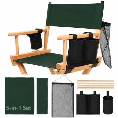 STAY GENT Director Chair Replacement Canvas Set with Storage Bags - Green | 5-in-1 Upgrade for Makeup Artist Chairs thumbnail 1