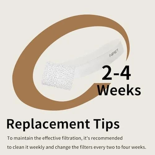 NPET Replacement Filters for WF210plus Stainless Steel Pet Water Fountain (8 Filter Packs + 8 Sponge Packs) | 5-Stage Filtration for Pet Health thumbnail 4