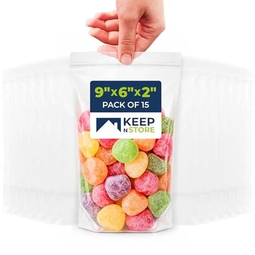 Keep N Store Food Storage Bags 6" x 9" | Reusable, Freezer Safe, 8 oz Capacity thumbnail 1