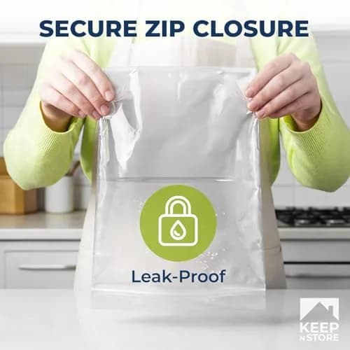 Keep N Store Food Storage Bags 6" x 9" | Reusable, Freezer Safe, 8 oz Capacity thumbnail 4