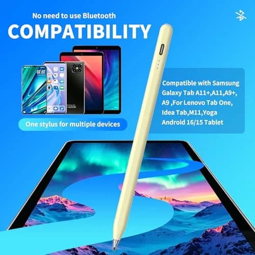 YJSK Input Pen for Samsung Galaxy Tablets | Precise, Fast Charging & Auto Sleep (Yellow) thumbnail 4