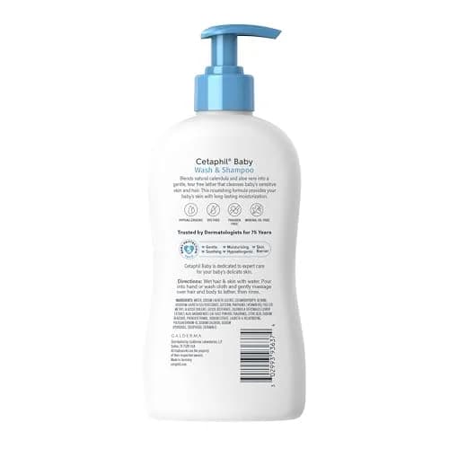 Cetaphil Baby Wash & Shampoo 13.5oz Pack of 12 Hypoallergenic Soap Free for Sensitive Skin thumbnail 8
