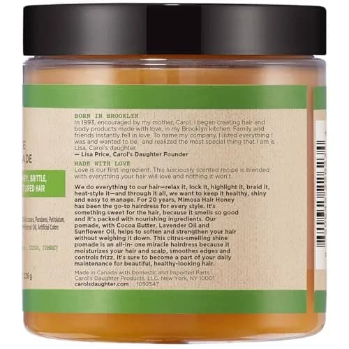 Carol's Daughter Mimosa Hair Honey Shine Pomade for Textured & Curly Hair - Shea Butter & Rosemary Oil, 8 fl oz (Pack of 6) | Moisturizes & Controls Frizz thumbnail 3