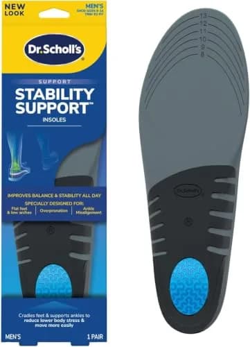Dr. Scholl's Flat Feet Support Insoles for Men, Size 8-14 (12-Pack) | Arch Support for Overpronation thumbnail 1