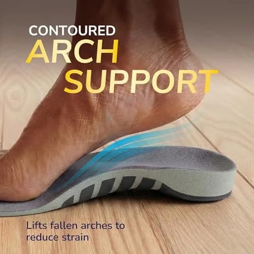 Dr. Scholl's Flat Feet Support Insoles for Men, Size 8-14 (12-Pack) | Arch Support for Overpronation thumbnail 4