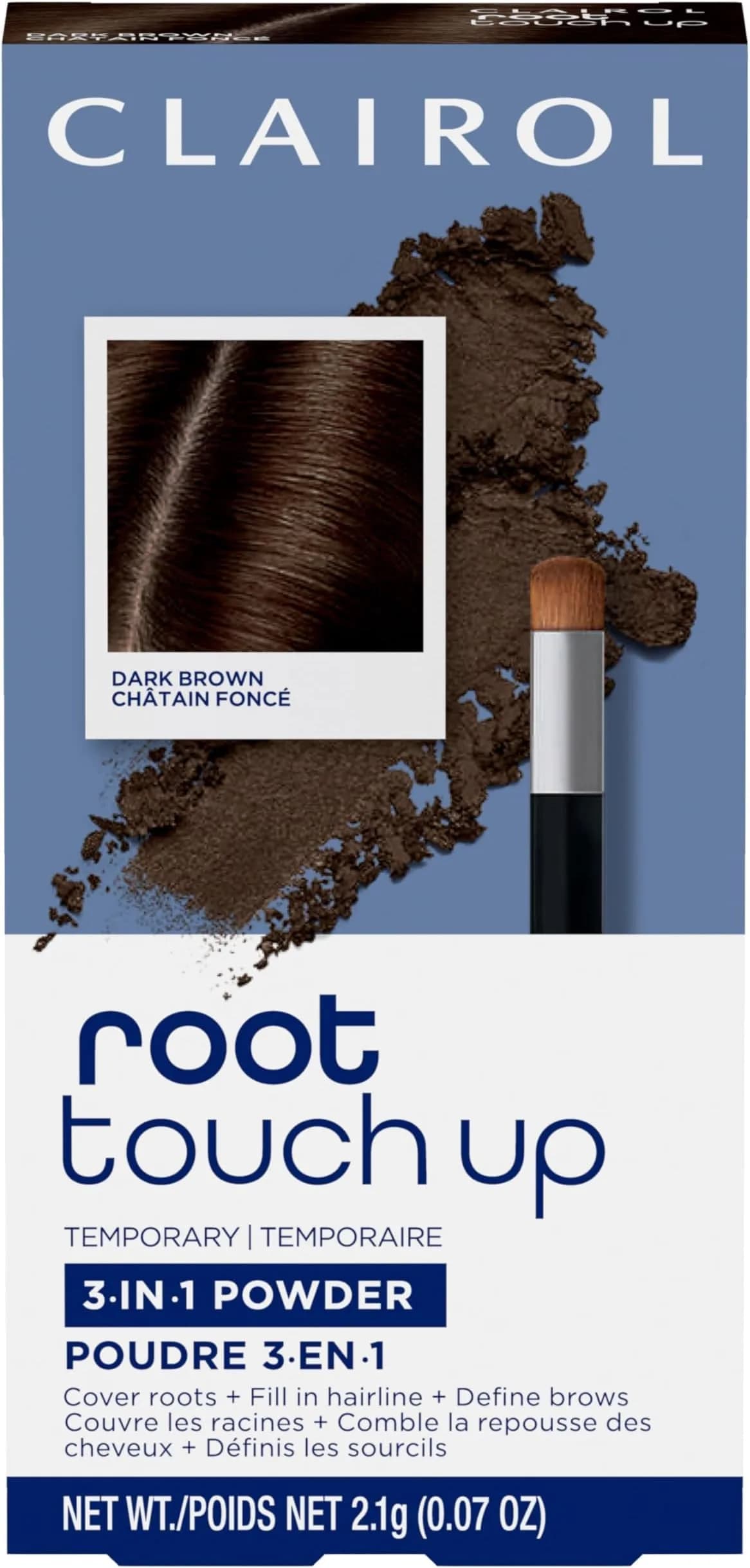 Clairol Root Touch-Up Temporary Concealing Powder, Dark Brown, Pack of 12 | Precision Gray Coverage for On-the-Go — Dark Brown