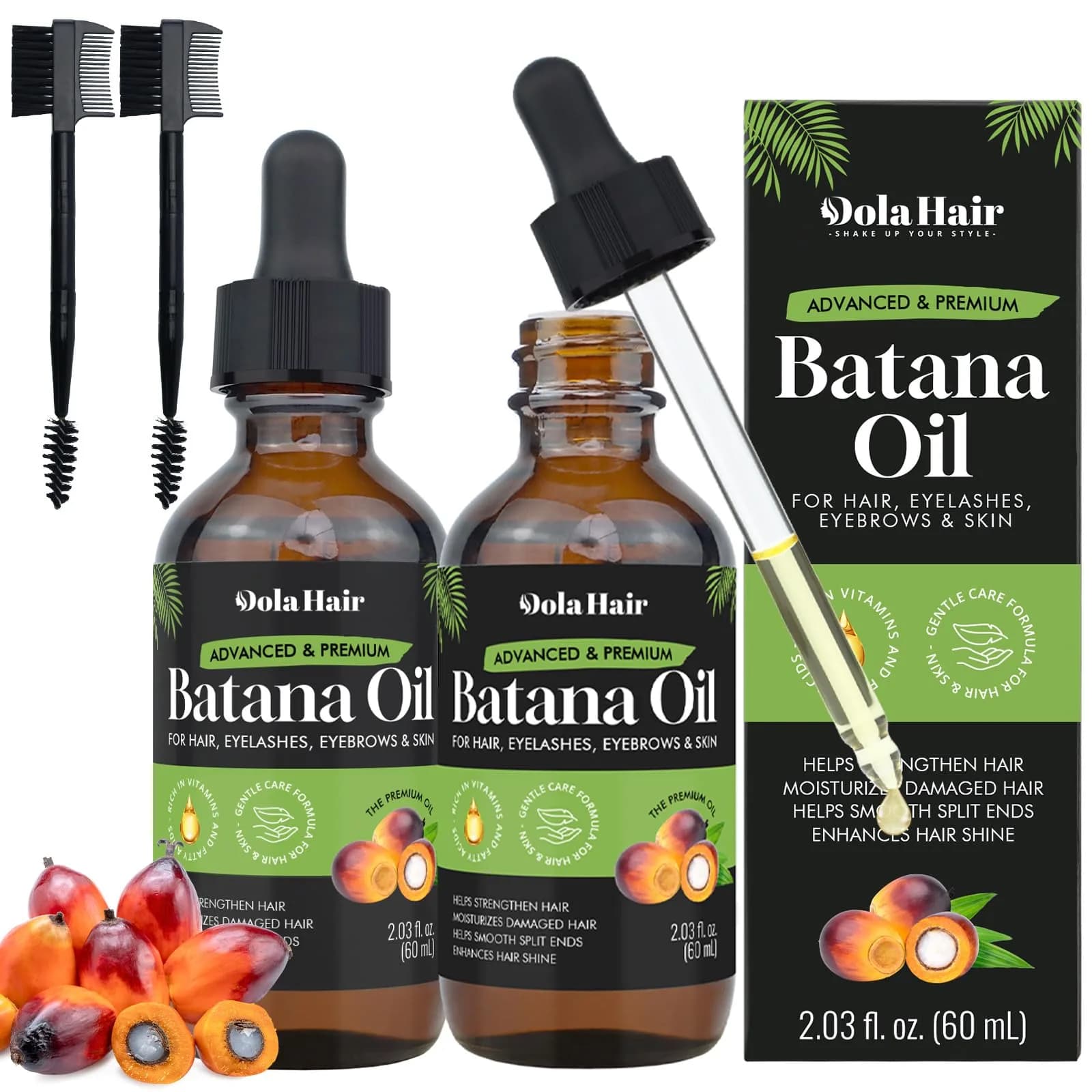 Dolahair Pure Batana Oil for Hair & Scalp 60ml (2.03 Fl Oz) | Natural Kernel Oil for Dry Hair Softness & Shine