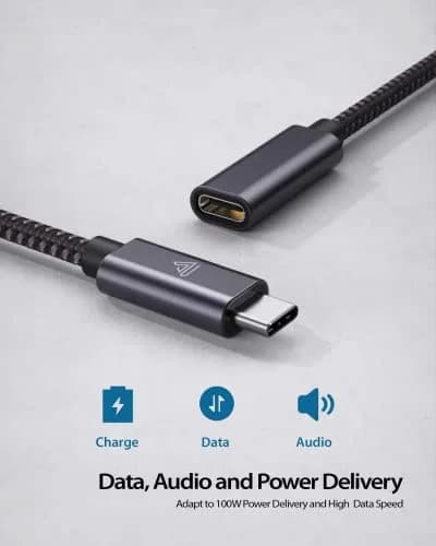 Faracent USB Type C Extension Cable 2M (6.6ft) | 10Gbps Data & 140W Charging thumbnail 3