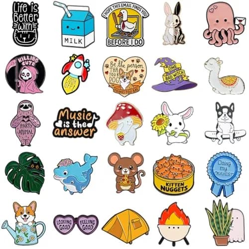 SINCCO Cute Enamel Backpack Pins, Funny Anime Lapel Pin Bulk Set - 70 Pieces thumbnail 3