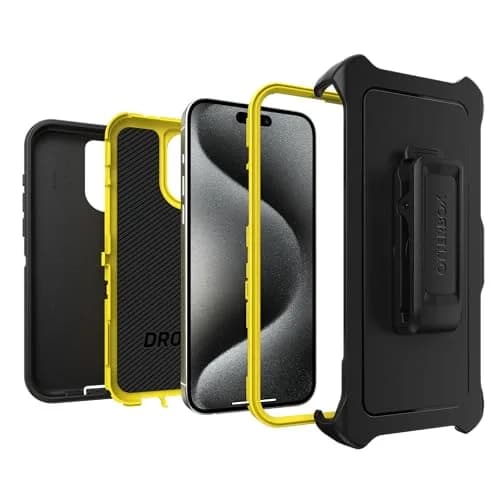 OtterBox Defender Series Case iPhone 15 Pro Max Night (Black & Yellow) | Rugged & Screenless thumbnail 7