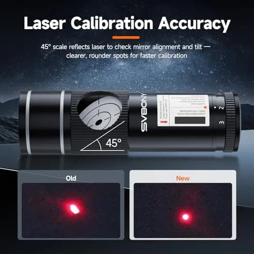 SVBONY SV121 Red Laser Collimator for Telescopes 1.25 Inch | Upgraded Triangular Screw Design & 3-Level Brightness Adjustment thumbnail 4