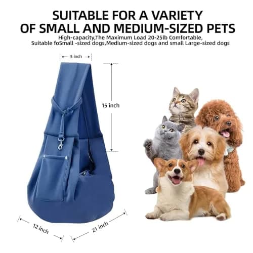 ARZQUT Dog and Cats Carrier Sling | Reversible Small Pet Carrier with Storage Pocket for Travel & Daily Use thumbnail 5