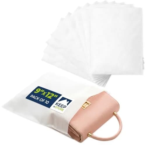 Keep N Store Anti-Scratch Dust Bags 9" x 12" Pack of 10 | Breathable Cloth-Like Storage for Handbags & Shoes thumbnail 1