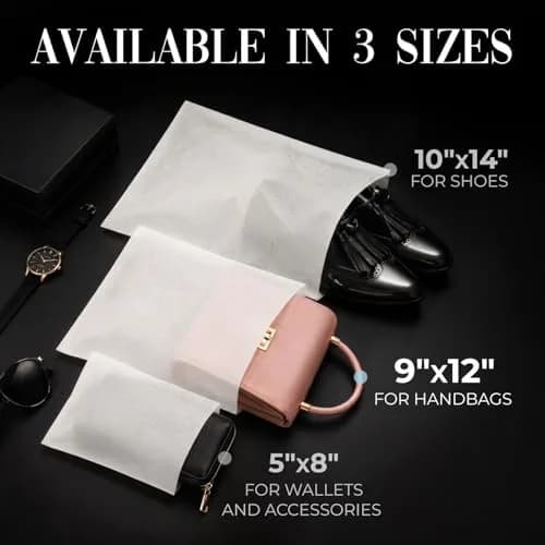 Keep N Store Anti-Scratch Dust Bags 9" x 12" Pack of 10 | Breathable Cloth-Like Storage for Handbags & Shoes thumbnail 6