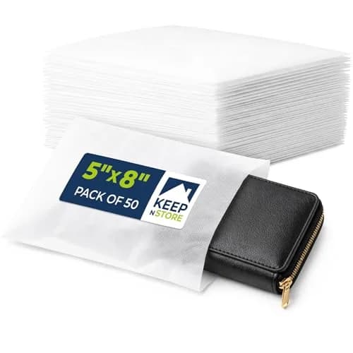 Keep N Store Pack of 50 Anti-Scratch Dust Bags 5" x 8" | Breathable Cloth-Like Storage for Handbags & Shoes thumbnail 1