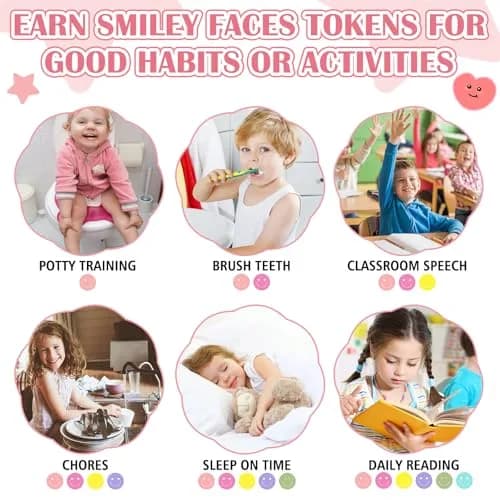 GoClimber Magnetic Reward Jar, Smiley Faces Tokens for Kids, Behavior Management, Classroom & Home, 5.9x9.5in thumbnail 4