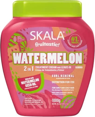 SKALA Watermelon 2 in 1 Treatment Cream & Leave In Conditioner for Curly Hair, Vegan, 1kg | Deep Hydration & Softening thumbnail 1