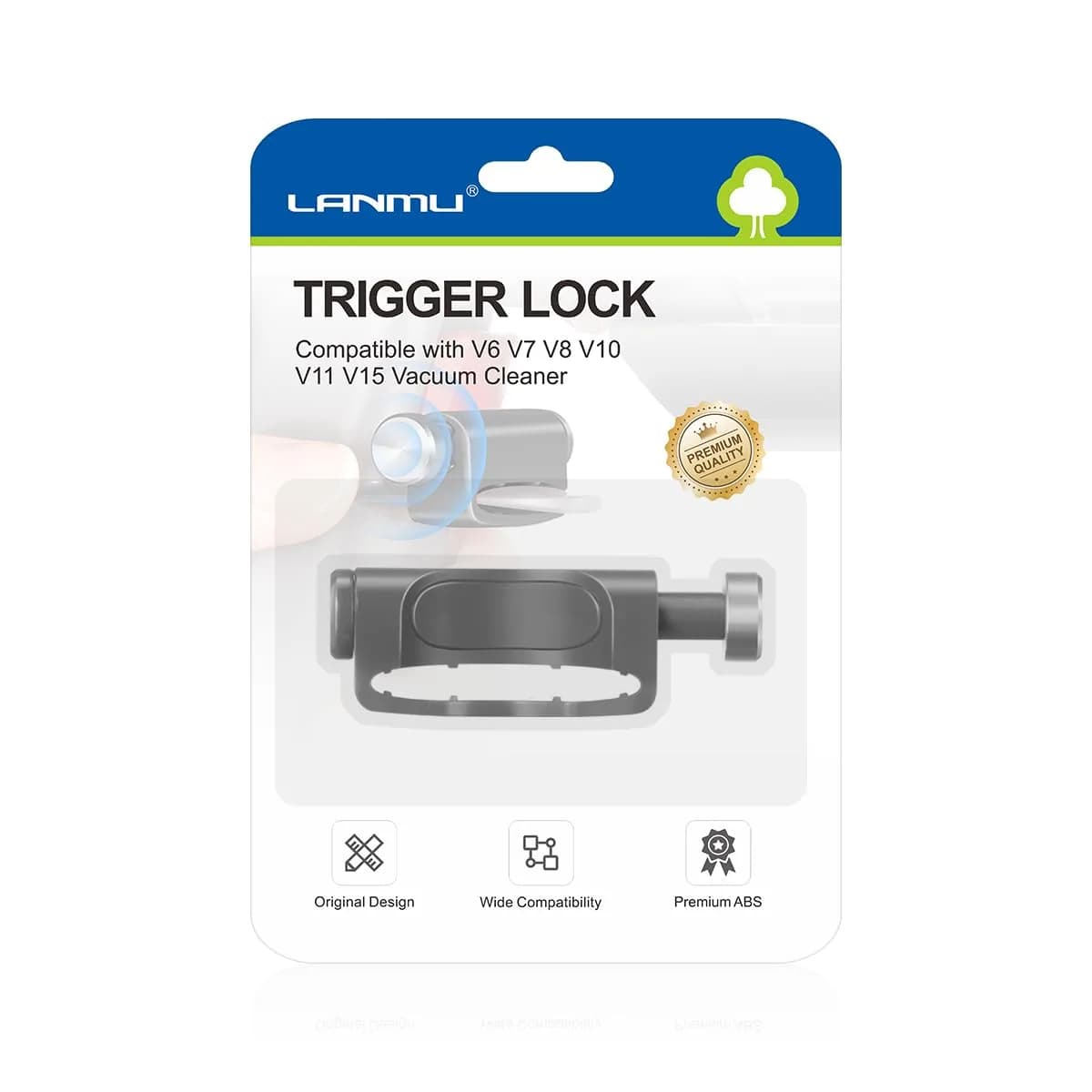 LANMU Trigger Lock Accessory Compatible with Outsize+ Cordless Vacuum | Easy Control & Lightweight — Gray