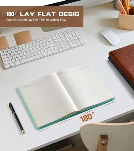 Biuwory A5 Leather Journal Notebook 140 Lined Pages 14.7cm x 21.1cm (5.7"x8.3") | Vintage Hardcover for Daily Writing thumbnail 6