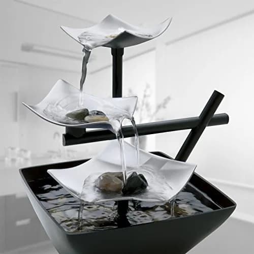Homedics Silver Springs Tabletop Water Fountain with Natural River Rocks | 21 cm (8.25” Tall) thumbnail 3