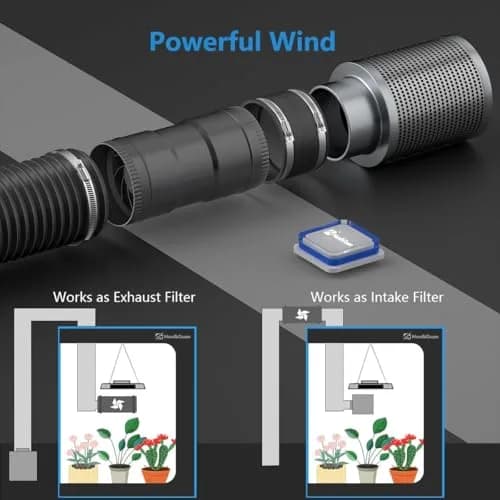 Hon&Guan 4 Inch Inline Duct Fan with Controller - 130 CFM, 6W | Quiet Ventilation for Grow Rooms & Bathrooms thumbnail 5