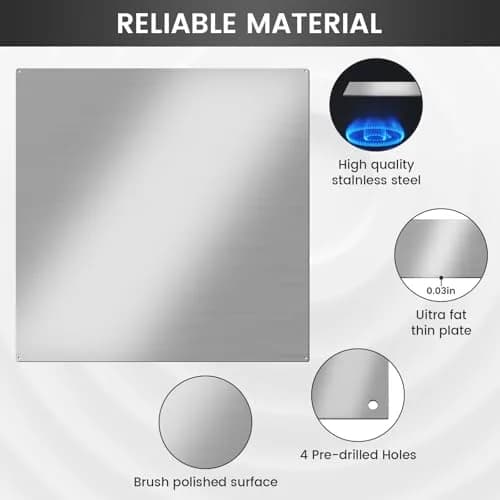 VENFAN 36"x24" Stainless Steel Backsplash | Grease Resistant Wall Panel for Kitchen thumbnail 3