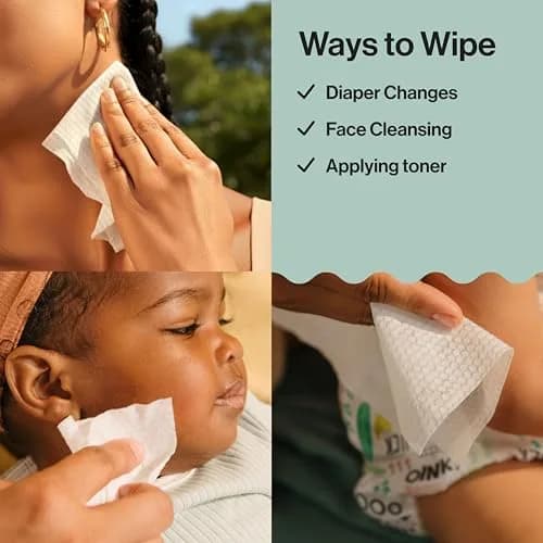 The Honest Company 100% Pure Organic Cotton Dry Wipes, Hypoallergenic, Multi-Use, Baby Facial Cloths, 576 Count (Pack of 3) thumbnail 7